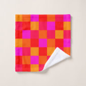 Grappig Neon Roze Monogram gecontroleerd bakstenen Bad Handdoek (Wasdoekje)