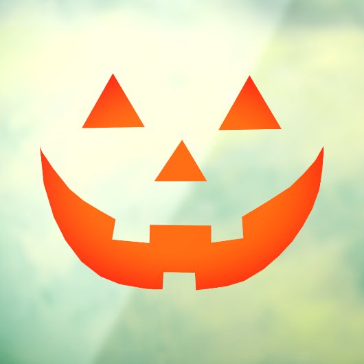 Grappig neon sinaasappel Jack o lantaarn eng Hallo Raamsticker (Vel 3)