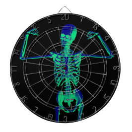 Grappig Neon Turquoise Zwart Skelet Halloween Dartbord