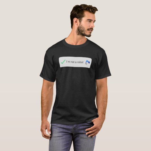 Grappig, nerd, tech, robot, captcha, nerd, program t-shirt (Voorkant volledig)