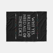 Grappig Nerdy Gaming D20 RPG Dice Gezegde Quote Gr Fleece Deken (Voorkant (Horizontaal))