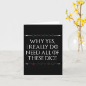 Grappig Nerdy Gaming D20 RPG Dice Gezegde Quote Gr Kaart (Gele Bloem)
