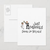 Grappig net getrouwd bruiloft toast aankondigingskaart (Voorkant / Achterkant)