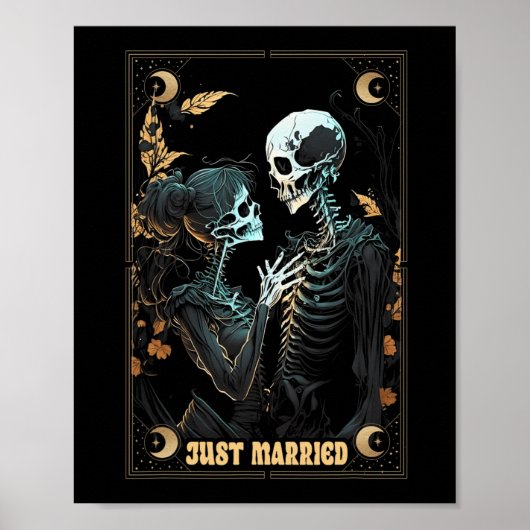 Grappig Net Getrouwd Echtgenote Skeleton Bachelore Poster (Voorkant)