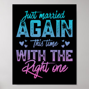 Grappig net getrouwd weer bruid bruidegom paar twe poster