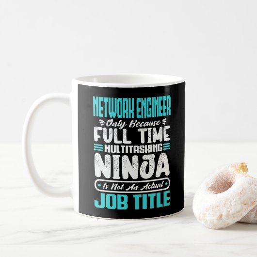 Grappig Netwerk Engineer Functie Titel Beroep Vaar Koffiemok (Met donut)