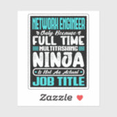Grappig Netwerk Engineer Functie Titel Beroep Vaar Sticker (Vel)