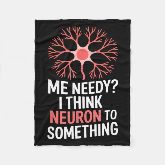 Grappig neuron zegt mij behoeftig ik denk neuron G Fleece Deken (Voorkant)