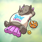 Grappig neushoorn geest dierlijk zwembad party Car Raamsticker (Vel 3)