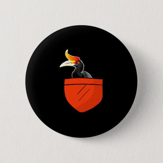 Grappig neushoorn vogel ontwerp performance  ronde button 5,7 cm (Voorkant)