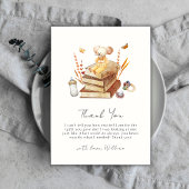Grappig Neutral Boho Book Mouse Baby shower Bedankkaart