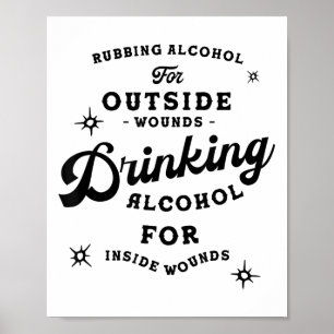 Grappig Nick Miller Citat Shirt_ Alcohol Graffiti  Poster
