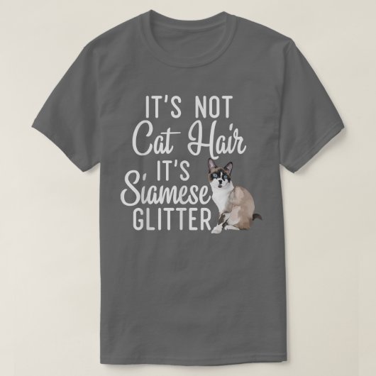 Grappig niet Cat Hair, het is Siamese Glitter Cat  T-shirt (Design voorkant)