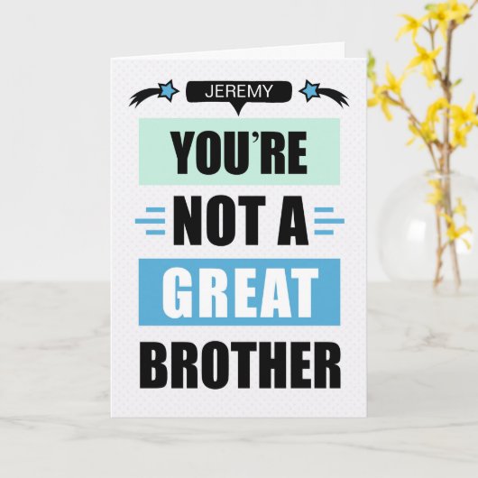 Grappig Niet Een Grote Broeder Bericht Verjaardag Kaart (Gele Bloem)