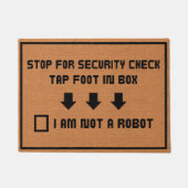 Grappig Niet Een Robot Geek Humor Rustieke Minimal Deurmat (Voorkant)