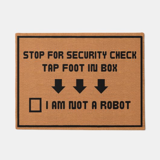 Grappig Niet Een Robot Geek Humor Rustieke Minimal Deurmat (Voorkant)