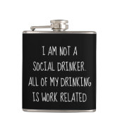 Grappig Niet Een Social Drinker Work Humor Heupfles (Voorkant)