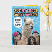 Grappig niet mijn Circus, niet mijn apen Vaderdag Kaart (Gele Bloem)