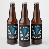 Grappig niet mijn eerste Tornado Retro Storm Chase Bier Etiket (Flessen)
