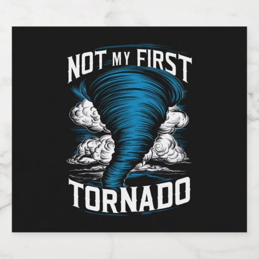 Grappig niet mijn eerste Tornado Retro Storm Chase Bier Etiket (Enkel label)