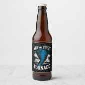 Grappig niet mijn eerste Tornado Retro Storm Chase Bier Etiket (Voorkant)