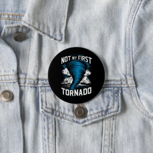 Grappig Niet Mijn Eerste Tornado Retro Storm Jager Ronde Button 7,6 Cm