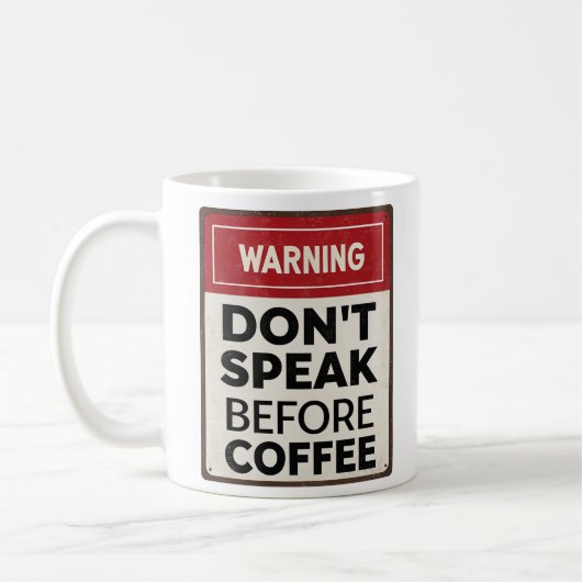 Grappig Niet Spreken Voor Koffiewaarschuwing Mok (Links)
