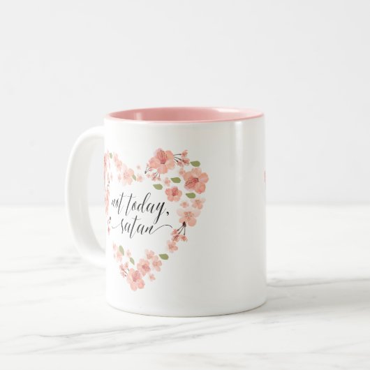 Grappig niet vandaag de satan Flower Mok (Voorkant links)