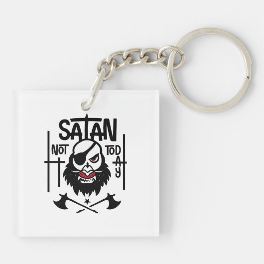 Grappig niet vandaag Satan - gevangen genomen Sleutelhanger (Achterkant)