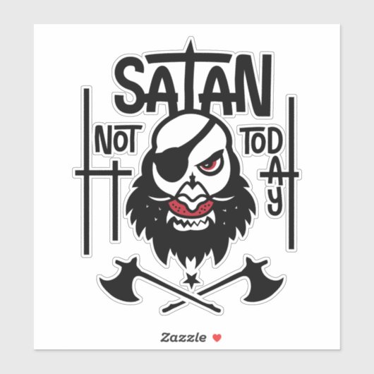 Grappig niet vandaag Satan - gevangen genomen Sticker (Vel)