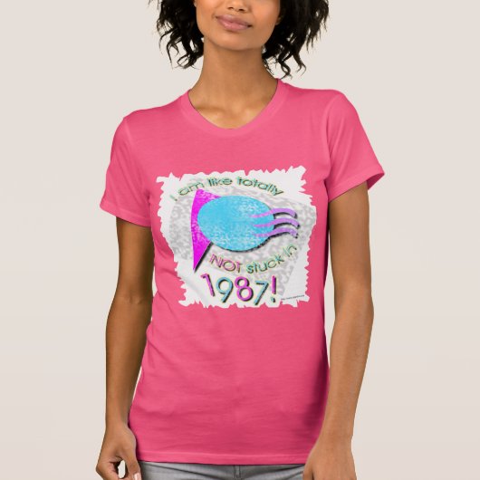 Grappig niet vast te zitten in 87 retro flashback t-shirt (Voorkant)