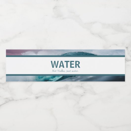 Grappig Niet Wodka Mauve Roze & Blauwgroen Douche  Waterfles Etiket (Enkel label)