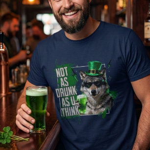 Grappig Niet Zo Druk Wolf St Patricks Day Heren T-shirt