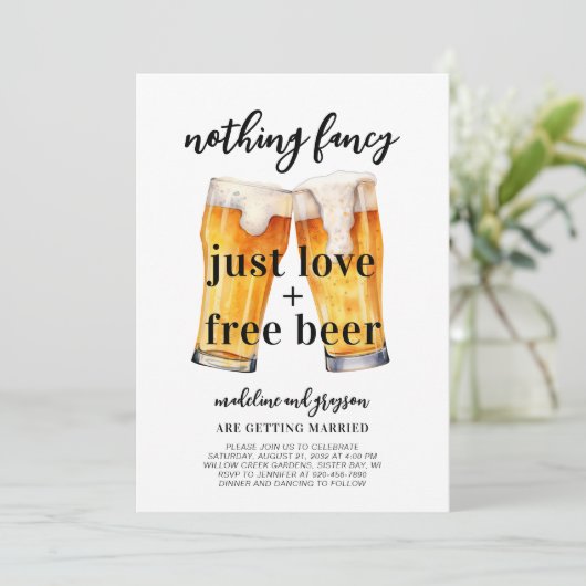 Grappig Niets Fancy Liefde Gratis Bier Casual Brui Kaart (Staand voorkant)