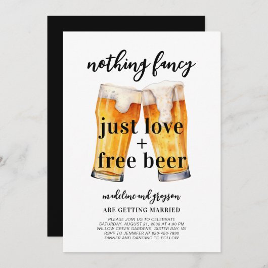 Grappig Niets Fancy Liefde Gratis Bier Casual Brui Kaart (Voorkant / Achterkant)