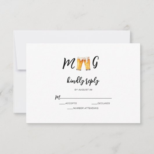 Grappig Niets Fancy Liefde Gratis Bier Casual Brui RSVP Kaartje (Voorkant)