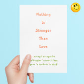 Grappig Niets is Sterker Dan Liefde Humor Quote Feestdagen Kaart