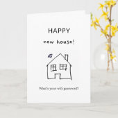 Grappig Nieuw Huis Wifi Wachtwoord Minimalistisch  Kaart (Gele Bloem)