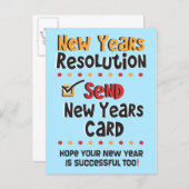 Grappig nieuw jaar Resolutie © Briefkaart (Voorkant / Achterkant)