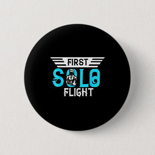 Grappig Nieuw Lot Ontwerp Eerste Solo Vlucht Vlieg Ronde Button 5,7 Cm