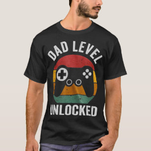 Grappig nieuw papa level ontgrendeld dag T-shirt