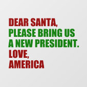 Grappig nieuw President voor kerst Raamsticker (Vel)