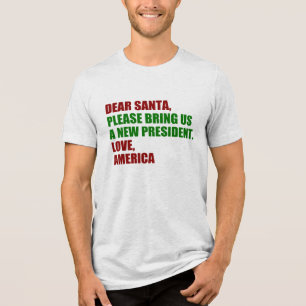 Grappig nieuw President voor kerst Tri-Blend Shirt