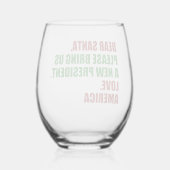 Grappig nieuw President voor kerst Wijnglas Zonder Voet (Achterkant)