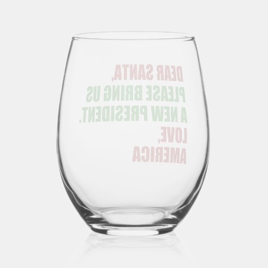 Grappig nieuw President voor kerst Wijnglas Zonder Voet (Achterkant)