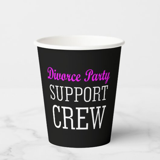 Grappig nieuw single support crew echtscheidingsfe papieren bekers (Voorkant)