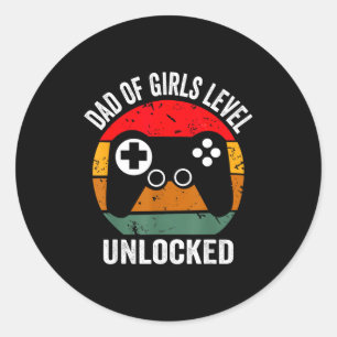 Grappig Nieuw Vader Shirt Vader Van Meisjes Niveau Ronde Sticker