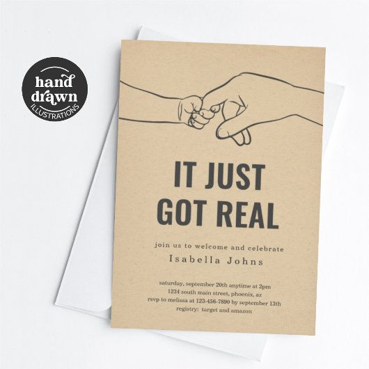 Grappig Nieuwe Baby Welkomstfeest, Sip and See Kaart