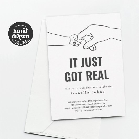 Grappig Nieuwe Baby Welkomstfeest, Sip and See Kaart