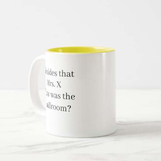 Grappig nieuwigheids kerstmis BESIDES DAT MEVROUW. Tweekleurige Koffiemok (Voorkant links)